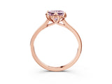 Rose gold Fancy Pink Princess Cut Diamond Solitaire Ring with Flower Prong Setting and Classic Band_15