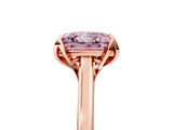 Rose gold Fancy Pink Princess Cut Diamond Solitaire Ring with Flower Prong Setting and Classic Band_17