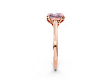 Rose gold Fancy Pink Princess Cut Diamond Solitaire Ring with Flower Prong Setting and Classic Band_39