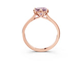 Rose gold Fancy Pink Princess Cut Diamond Solitaire Ring with Flower Prong Setting and Classic Band_40