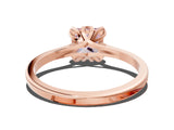 Rose gold Fancy Pink Princess Cut Diamond Solitaire Ring with Flower Prong Setting and Classic Band_53