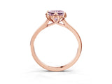 Rose gold Fancy Pink Princess Cut Diamond Solitaire Ring with Flower Prong Setting and Classic Band_56