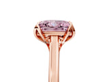 Rose gold Fancy Pink Princess Cut Diamond Solitaire Ring with Flower Prong Setting and Classic Band_58