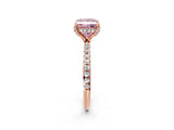 Rose gold Fancy Pink Princess Cut Diamond Solitaire Ring with Four-Prong Setting and Pavé Band_5