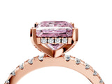 Rose gold Fancy Pink Princess Cut Diamond Solitaire Ring with Pavé Band and Four-Prong Setting_26