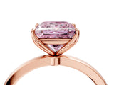 Rose gold Fancy Pink Princess Cut Diamond Solitaire Ring with Thin Band and Prong Setting_16