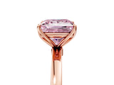 Rose gold Fancy Pink Princess Cut Diamond Solitaire Ring with Thin Band and Prong Setting_17