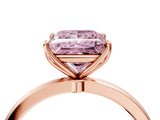 Rose gold Fancy Pink Princess Cut Diamond Solitaire Ring with Thin Band and Prong Setting_28