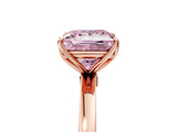 Rose gold Fancy Pink Princess Cut Diamond Solitaire Ring with Thin Band and Prong Setting_29