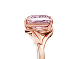 Rose gold Fancy Pink Princess Cut Diamond Solitaire Ring with Twist Band and Four-Prong Setting_33
