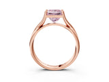 Rose gold Fancy Pink Princess Cut Diamond Solitaire Twist Band Prong Setting Ring_95