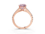 Rose gold Fancy Pink Princess Cut Diamond Split Shank Pavé Engagement Ring with Four-Prong Setting_21