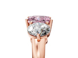 Rose gold Fancy Pink Princess Cut Diamond Three-Stone Ring with Prong Setting and Classic Band_45