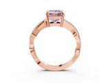 Rose gold Fancy Pink Princess  Cut Diamond Twisted Band Engagement Ring with Prong Setting_6