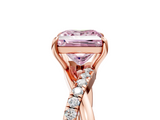 Rose gold Fancy Pink Princess  Cut Diamond Twisted Band with Pavé Setting and Four-Prong Setting_5