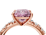 Rose gold Fancy Pink Princess  Cut Diamond Vine Band with Four-Prong Setting_4