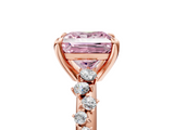 Rose gold Fancy Pink Princess  Cut Diamond Vine Band with Four-Prong Setting_5