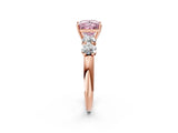 Rose gold Fancy Pink Princess  Cut Five-Stone Prong Set Diamond Ring with Classic Band_32