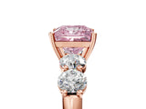 Rose gold Fancy Pink Princess  Cut Five-Stone Prong Set Diamond Ring with Classic Band_35