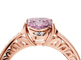 Rose gold Fancy Pink Princess  Cut Halo Diamond Ring with Channel Set Band and Four-Prong Setting_33