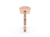 Rose gold Fancy Pink Princess  Cut Halo Diamond Ring with Pavé Band and Milgrain Prong Setting_33