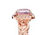 Rose gold Fancy Pink Princess  Cut Halo Diamond Ring with Scrollwork Band and Four-Prong Setting_5
