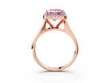 Rose gold Fancy Pink Princess  Cut Halo Solitaire Engagement Ring with Square Band and Four-Prong Setting_69