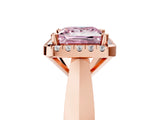 Rose gold Fancy Pink Princess  Cut Halo Solitaire Engagement Ring with Square Band and Four-Prong Setting_71