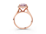 Rose gold Fancy Pink Princess  Cut Halo Solitaire Engagement Ring with Square Band and Four-Prong Setting_80