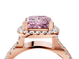 Rose gold Fancy Pink Princess  Cut Halo Split Shank Pave Set Ring_21