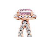 Rose gold Fancy Pink Princess  Cut Halo Split Shank Pave Set Ring_22