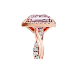Rose gold Fancy Pink Princess  Cut Halo Twisted Band Four-Prong Ring_5