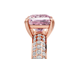 Rose gold Fancy Pink Princess  Cut Pave Diamond Engagement Ring with Channel Set Band and Four-Prong Setting_5