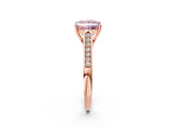 Rose gold Fancy Pink Princess Cut Solitaire Cathedral Diamond Engagement Ring with Channel-Set Band and Four-Prong Setting_5
