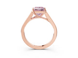 Rose gold Fancy Pink Princess Cut Solitaire Cathedral Diamond Engagement Ring with Channel-Set Band and Four-Prong Setting_6