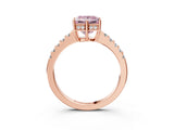 Rose gold Fancy Pink Princess Cut Solitaire Diamond Engagement Ring with Pavé Band and Six-Prong Setting_15