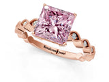 Rose gold Fancy Pink Princess Cut Solitaire Diamond Ring with Infinity Twist Band and Four-Prong Setting_1