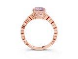 Rose gold Fancy Pink Princess Cut Solitaire Diamond Ring with Infinity Twist Band and Four-Prong Setting_3