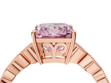 Rose gold Fancy Pink Princess Cut Solitaire Diamond Ring with Infinity Twist Band and Four-Prong Setting_4