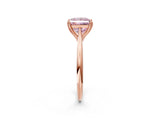 Rose gold Fancy Pink Princess Cut Solitaire Diamond Ring with Six-Prong Setting and Classic Band_14