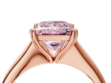 Rose gold Fancy Pink Princess Cut Solitaire Diamond Ring with Six-Prong Setting and Classic Band_16