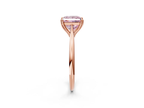 Rose gold Fancy Pink Princess Cut Solitaire Diamond Ring with Six-Prong Setting and Classic Band_2