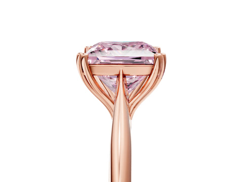 Rose gold Fancy Pink Princess Cut Solitaire Diamond Ring with Six-Prong Setting and Classic Band_5