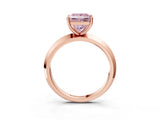 Rose gold Fancy Pink Princess  Cut Solitaire Engagement Ring with Flat Band and Four-Prong Setting 3