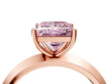 Rose gold Fancy Pink Princess  Cut Solitaire Engagement Ring with Flat Band and Four-Prong Setting 4
