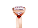 Rose gold Fancy Pink Princess  Cut Solitaire Engagement Ring with Flat Band and Four-Prong Setting 5