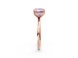 Rose gold Fancy Pink Princess  Cut Solitaire Engagement Ring with Four-Prong Setting and Classic Band_2