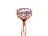 Rose gold Fancy Pink Princess  Cut Solitaire Engagement Ring with Four-Prong Setting and Classic Band_5