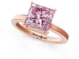Rose gold Fancy Pink Princess  Cut Solitaire Engagement Ring with Four-Prong Setting on a Classic Band_1