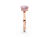 Rose gold Fancy Pink Princess  Cut Solitaire Engagement Ring with Four-Prong Setting on a Classic Band_2